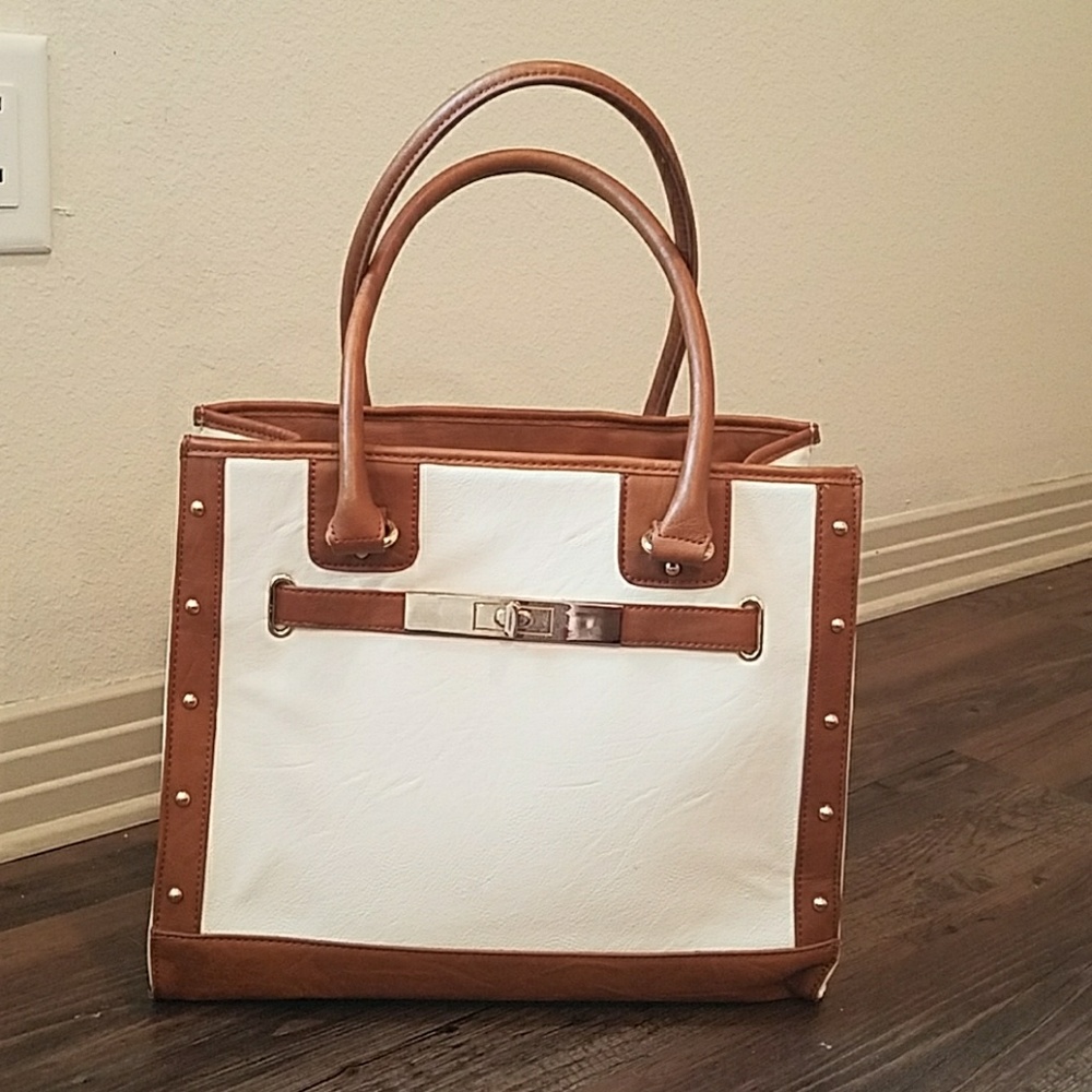 Aldo brown and white purse